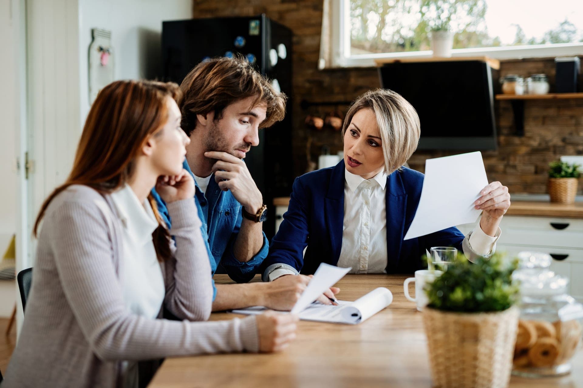 Financial advisor discussing letters of administration with clients