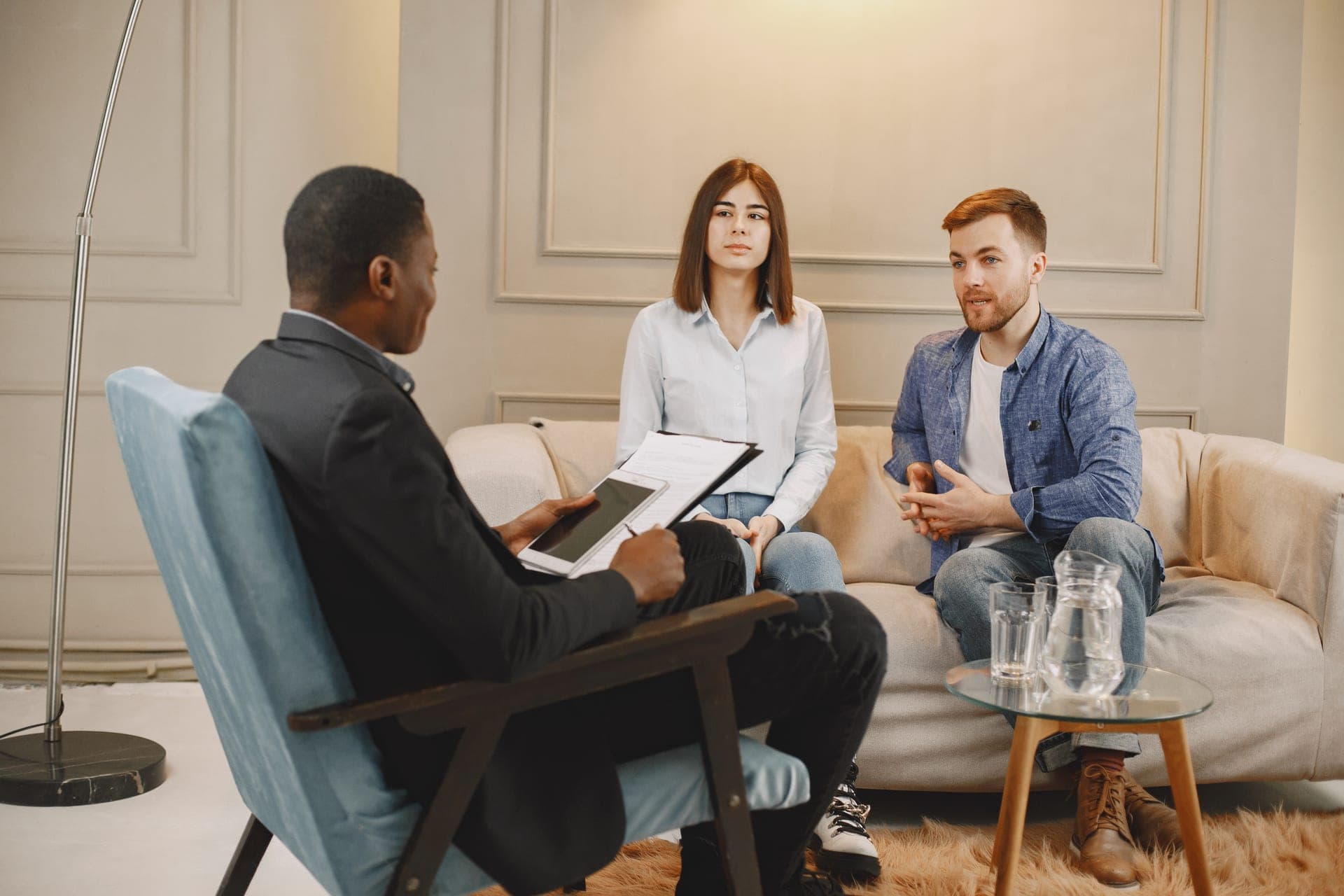 Couple discussing estate planning